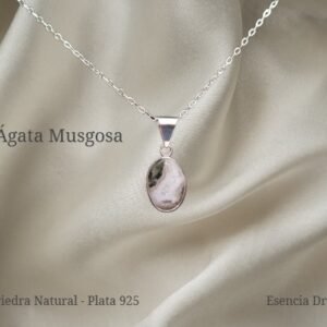 Dije de Ágata Musgosa en Plata 925